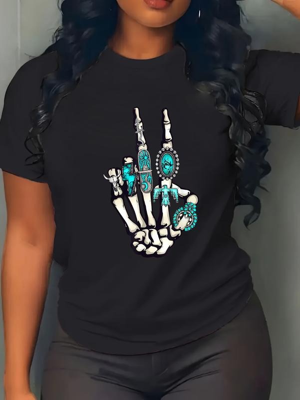 Cotton Skeleton Turquoise Hand Western Rings Lover - Adult & Kids T-Shirts, Sweatshirts & Hoodies apparel design preview 1