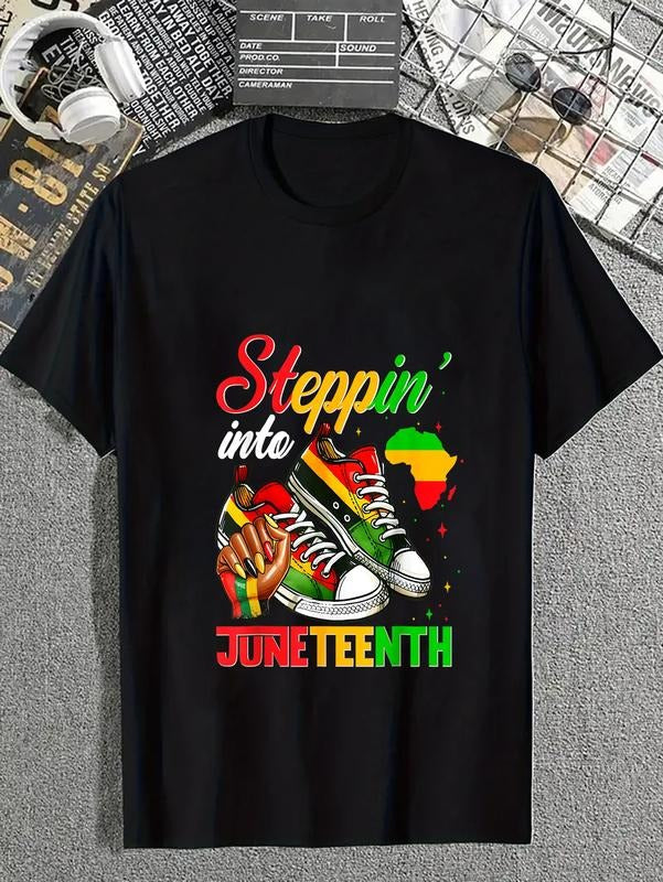 Cotton Stepping Juneteenth Afro Woman Black Sneakers - Adult & Kids T-Shirts, Sweatshirts & Hoodies apparel design preview 1