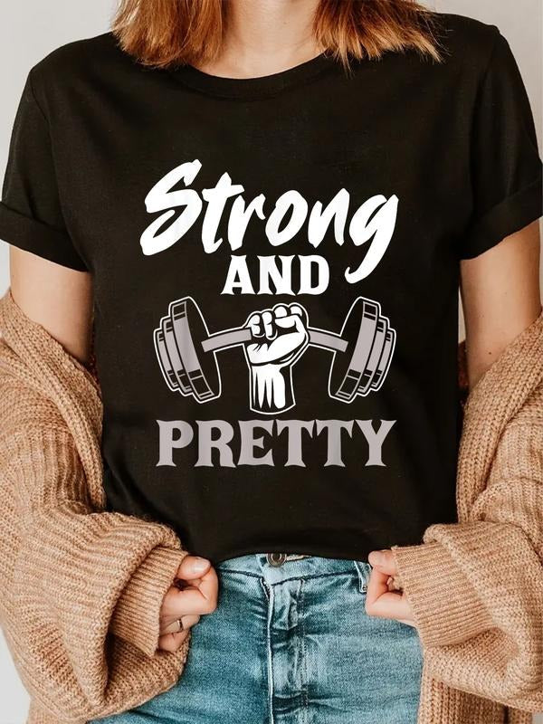 Cotton Strong Pretty Gym Fitness Sport Bodybuilding - Adult & Kids T-Shirts, Sweatshirts & Hoodies apparel design preview 1