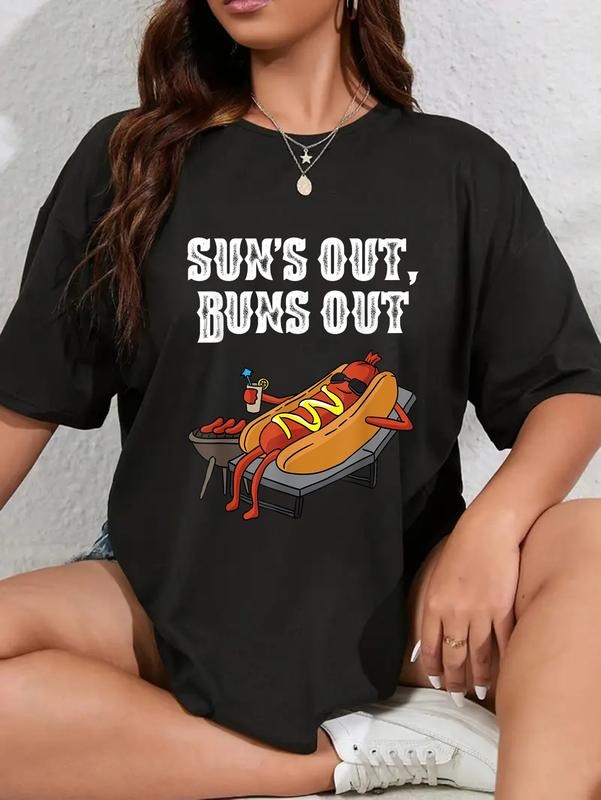 Cotton Suns Out Hot Dog Buns Funny Sausage BBQ Food - Adult & Kids T-Shirts, Sweatshirts & Hoodies apparel design preview 1