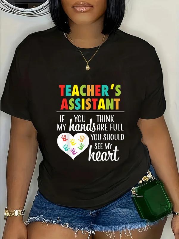Cotton Teacher Assistant Cute Heart Quote Casual - Adult & Kids T-Shirts, Sweatshirts & Hoodies apparel design preview 1