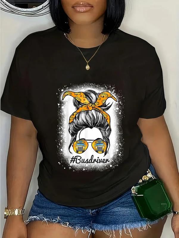 Cotton Bus Driver Life Messy Bun Hair Cute School - Adult & Kids T-Shirts, Sweatshirts & Hoodies apparel design preview 1