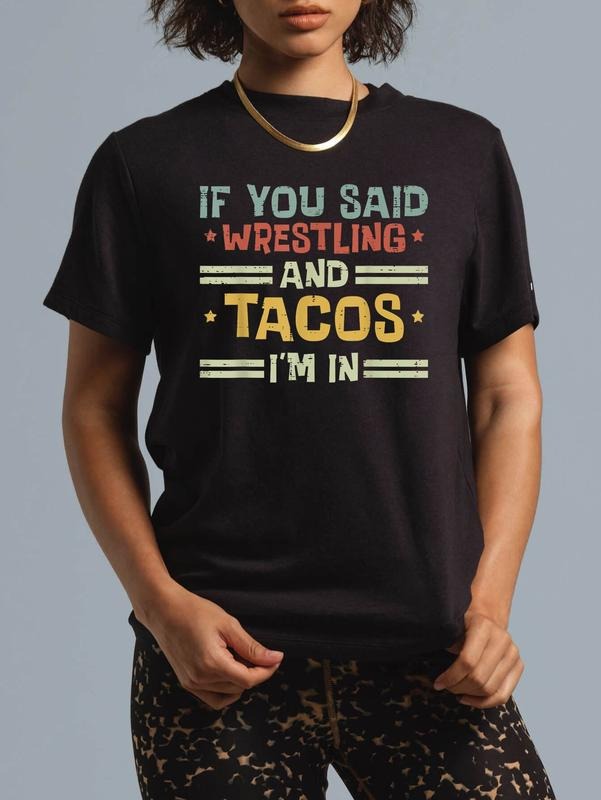 Cotton Wrestling Tacos Im Funny Wrestler Food Casual - Adult & Kids T-Shirts, Sweatshirts & Hoodies apparel design preview 1