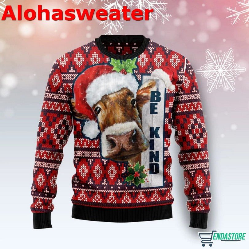Cow Be Kind Ugly Christmas Sweater - Holiday Gift product image