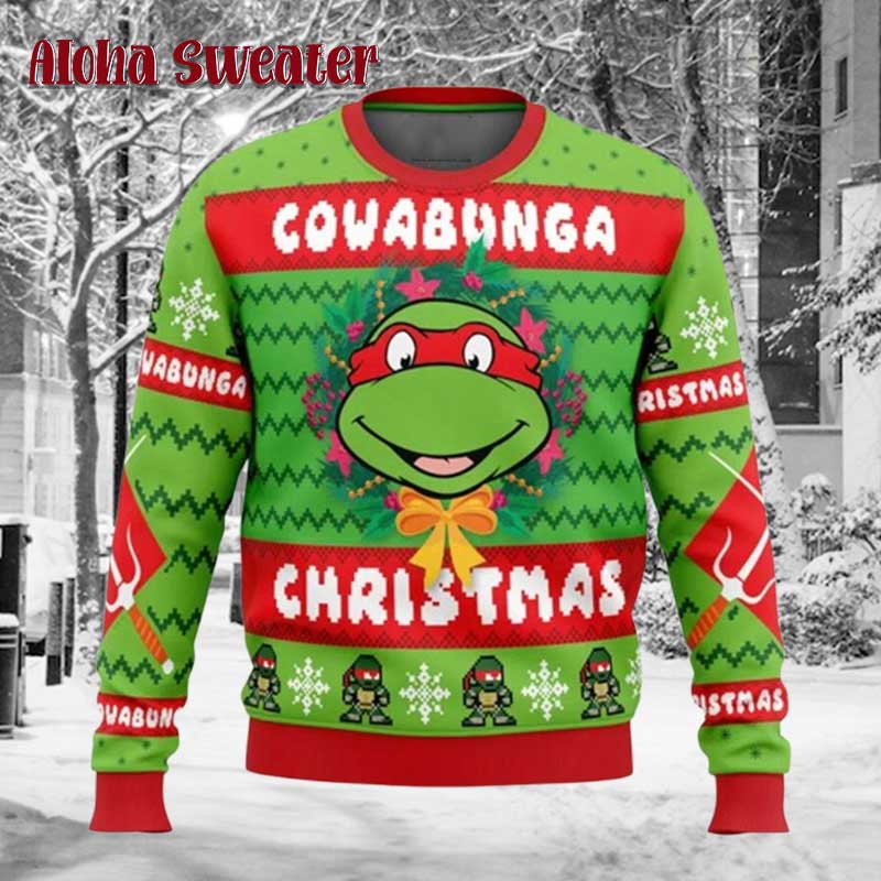 Cowabunga Leonardo Ugly Christmas Sweater - Holiday Gift product image 2