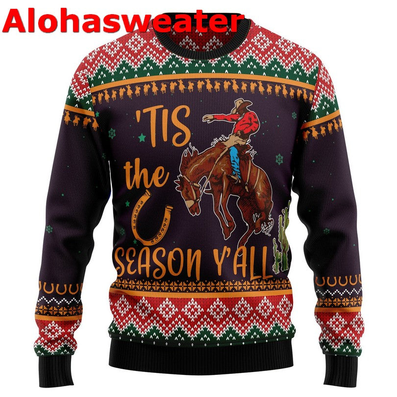 Cowboy Santa Claus merry Christmas Sweater - Holiday Gift product image 4