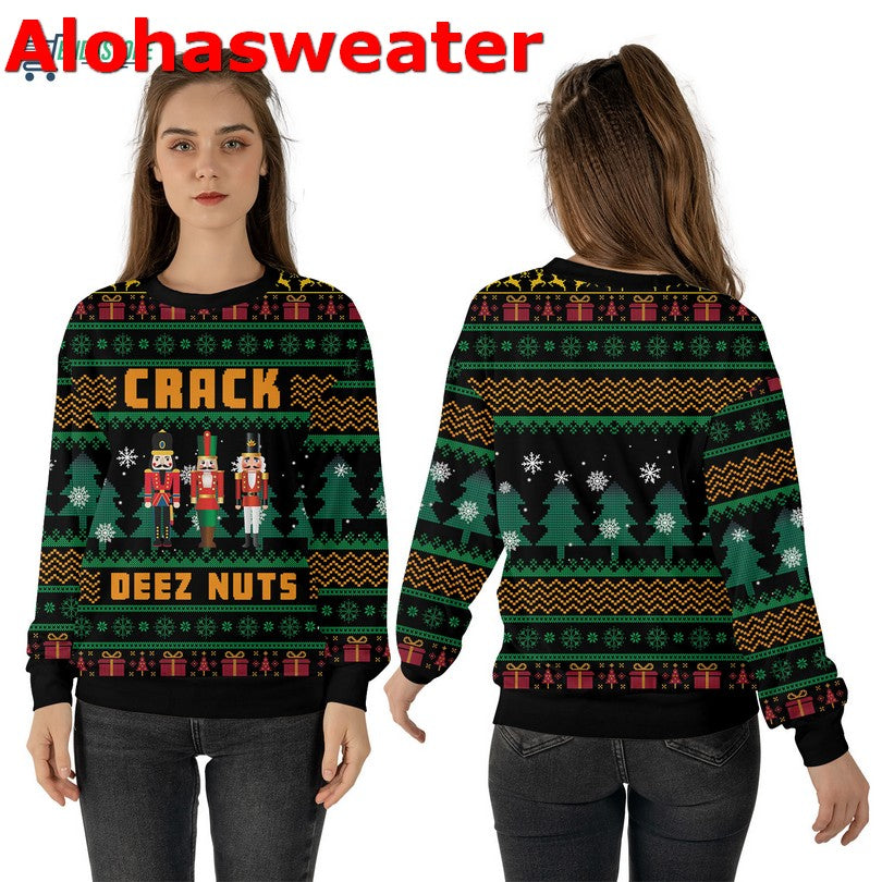Crack deez nuts nutcracker Christmas Sweater - Holiday Gift product image 4