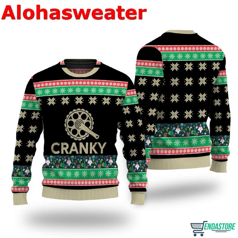 Cranky Funny Bicycle Ugly Christmas Sweater - Gift Idea product image