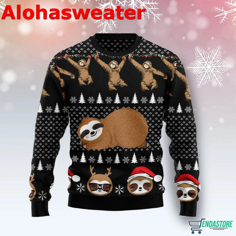 Crazy Sloth Ugly Christmas Sweater - Holiday Gift product image