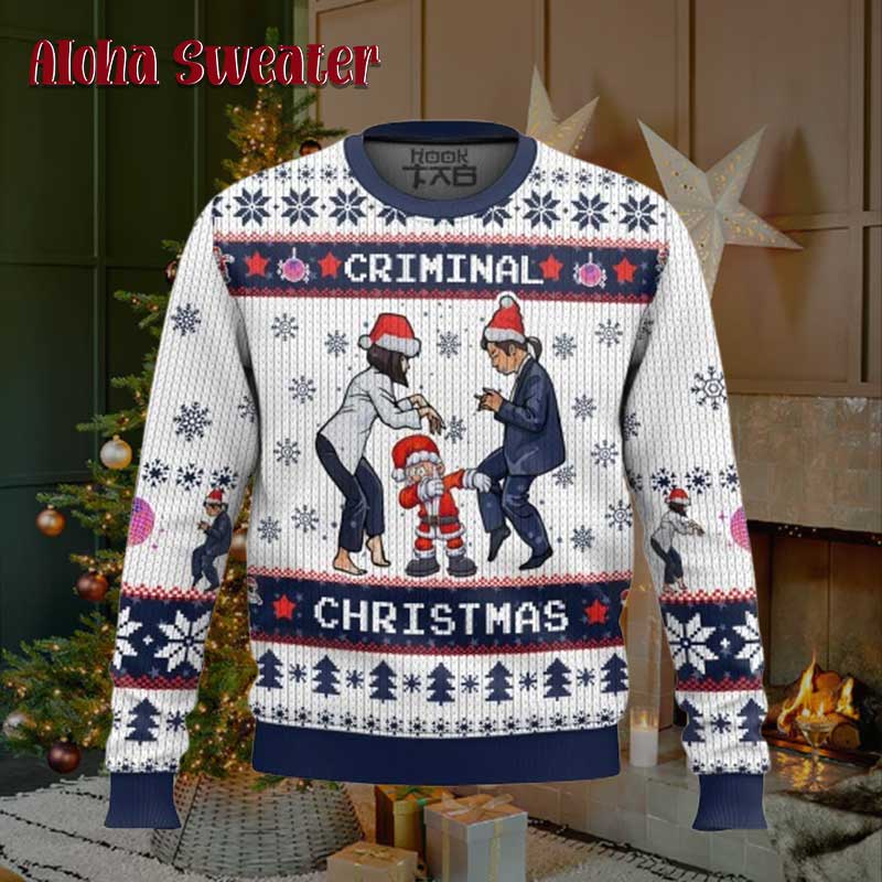 Criminal Dancing Pulp Fiction Ugly Christmas Sweater - Holiday Gift product image