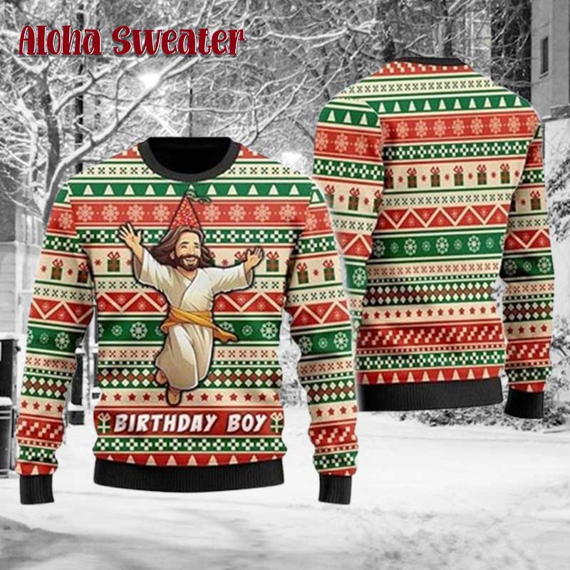 Jesus Party Savior Ugly Christmas Sweater - Holiday Gift product image 5