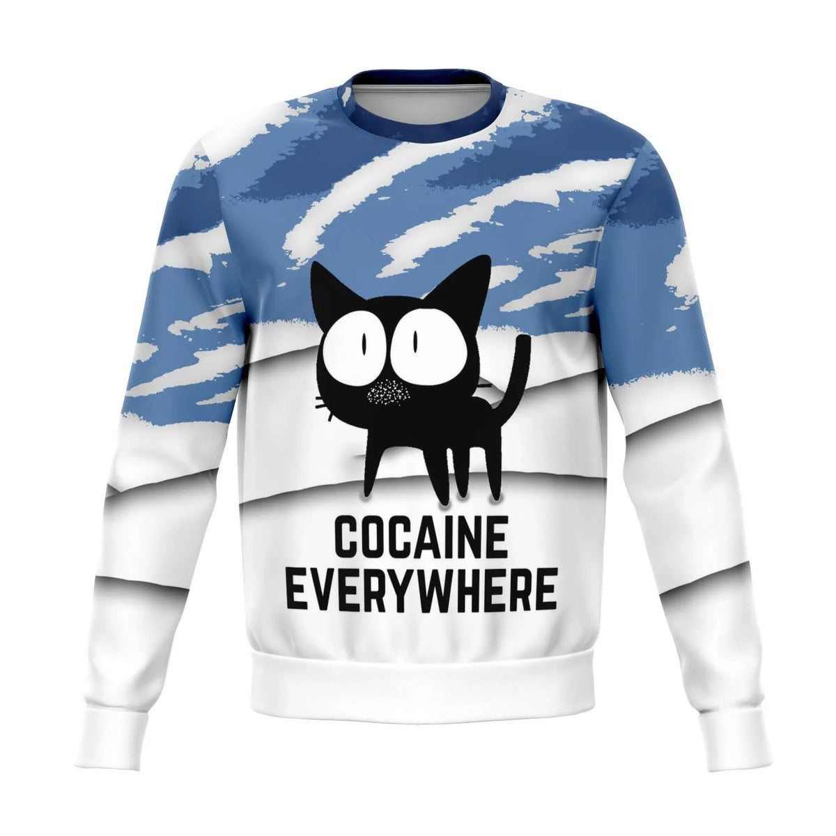 Black cat cocaine everywhere 3D Christmas Sweater - Holiday Gift product image 2