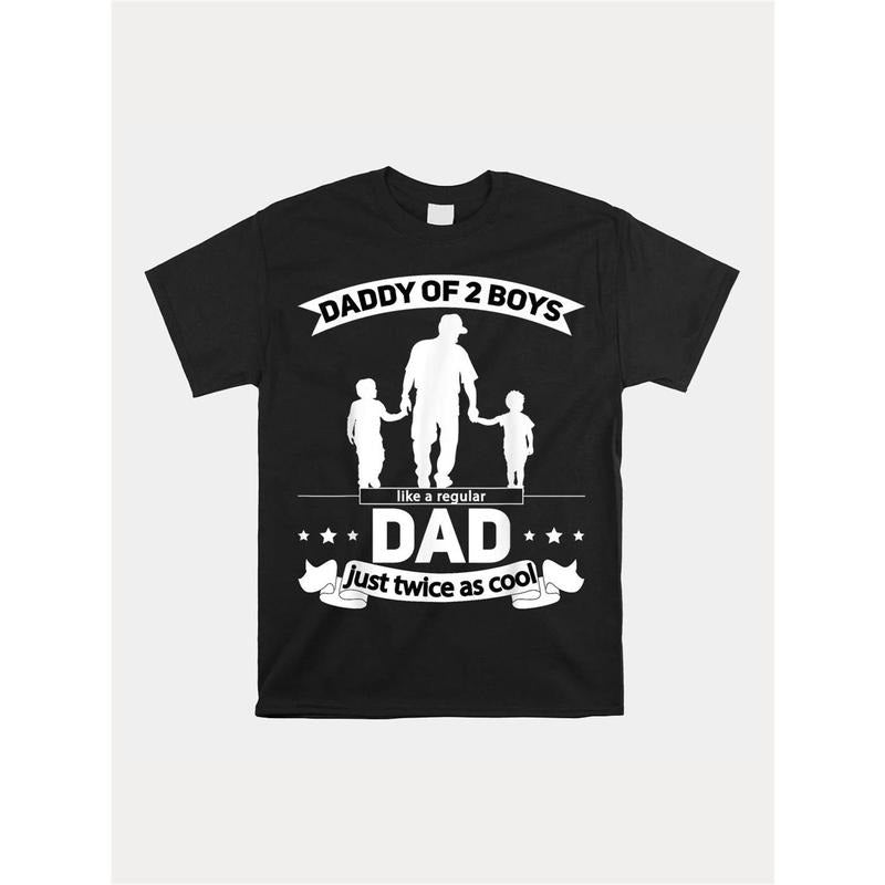 Dad 2 Daddy Two Sons N ShirtPrinted Pattern Sports - Adult & Kids T-Shirts, Sweatshirts & Hoodies apparel design preview 1