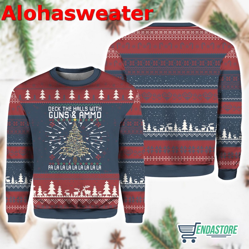 Deck the halls with skulls and bodies falalala valhalla Christmas Sweater - Holiday Gift product image 3