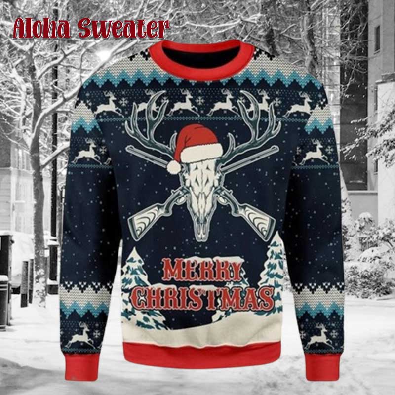 Deer Antlers Huntmas Christmas Ugly Christmas Sweater - Holiday Gift product image 3