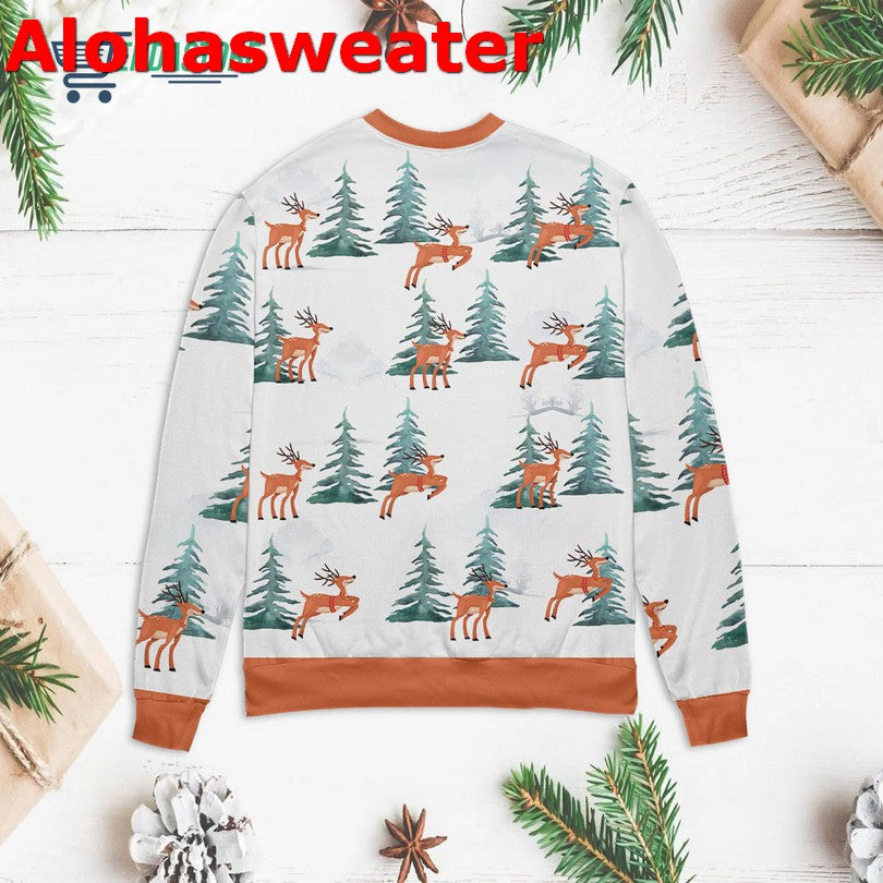 Deer walking in the snow Christmas Sweater - Holiday Gift product image 2