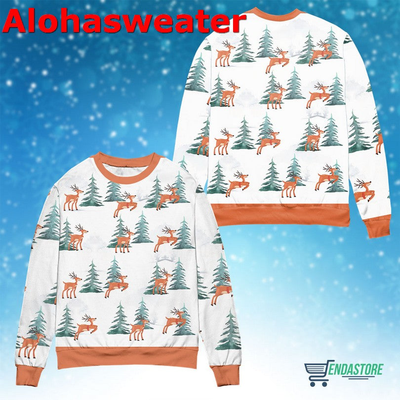 Deer walking in the snow Christmas Sweater - Holiday Gift product image 3