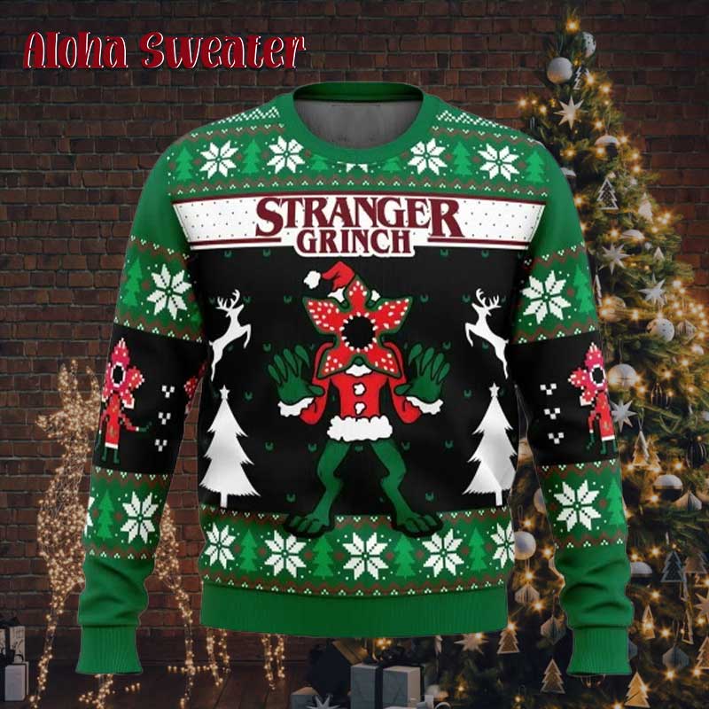 Demogorgon Grinch Stranger Things Ugly Christmas Sweater - Holiday Gift product image