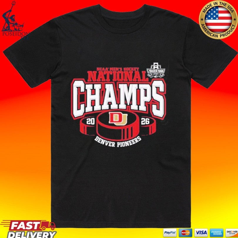 Denver Pioneers 2026 NCAA Frozen Four Men's Ice - Adult & Kids T-Shirts, Sweatshirts & Hoodies apparel design preview 1