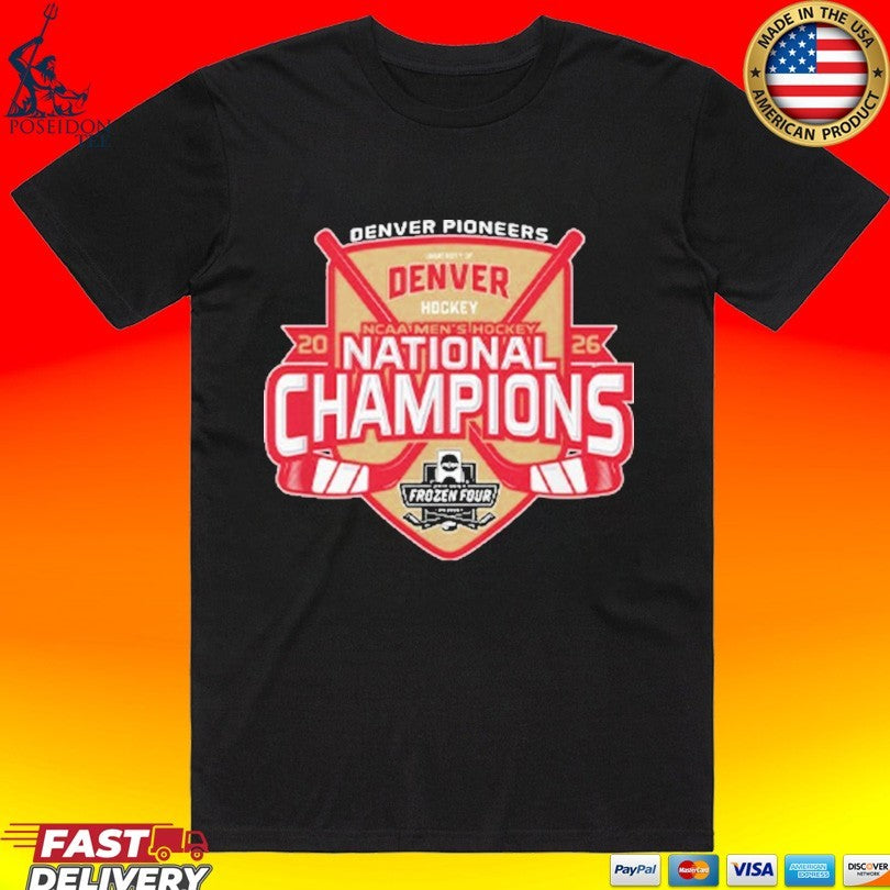 Denver Pioneers National Champs Men's Hockey 2026 - Adult & Kids T-Shirts, Sweatshirts & Hoodies apparel design preview 1