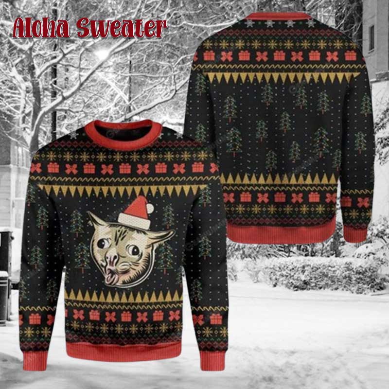 Dashing Through The No Xmas Black Cat Ugly Christmas Sweater - Holiday Gift product image 2