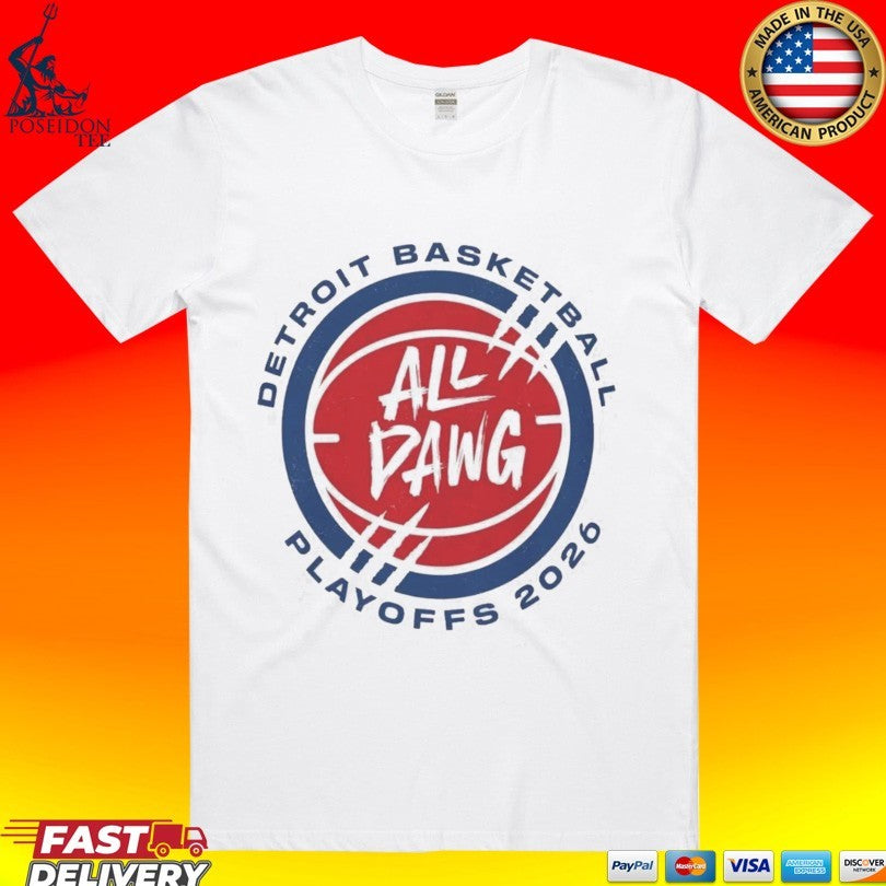 Detroit Basketball All Dawg Playoffs 2026 - Adult & Kids T-Shirts, Sweatshirts & Hoodies apparel design preview 1