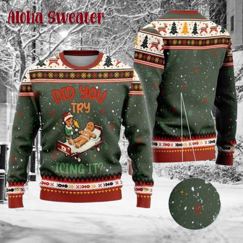 Funny Gingerbread Funny Cookie Couple Ugly Christmas Sweater - Holiday Gift product image 3