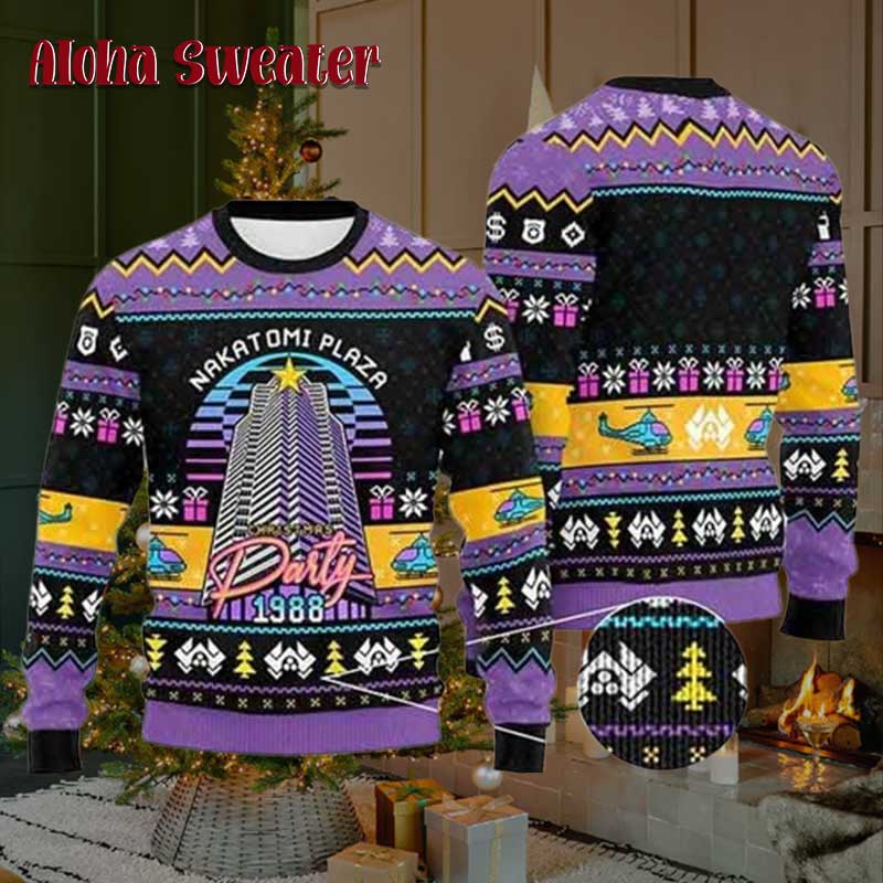Die Hard Nakatomi Plaza Building Ugly Christmas Sweater - Gift Idea product image