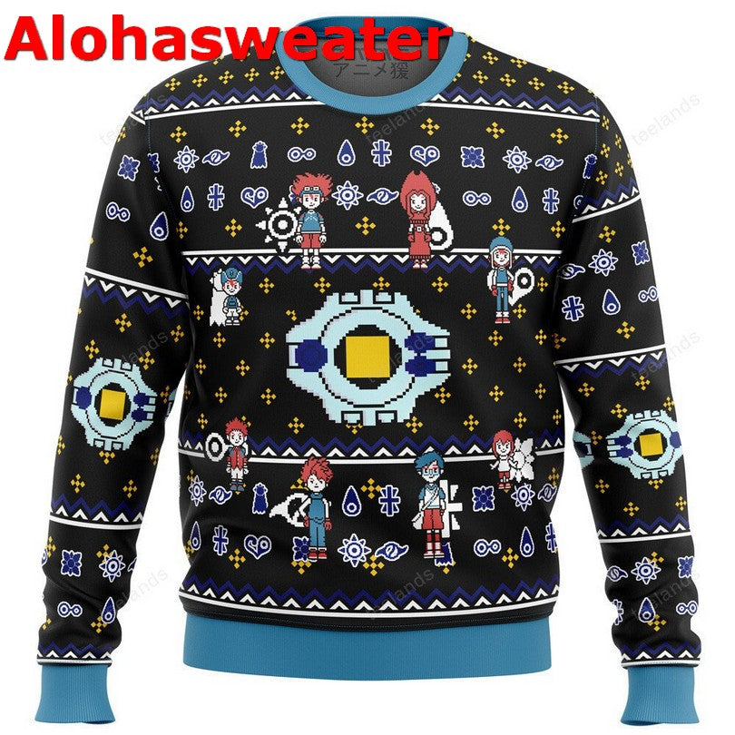 Digimon characters Christmas Sweater - Holiday Gift product image