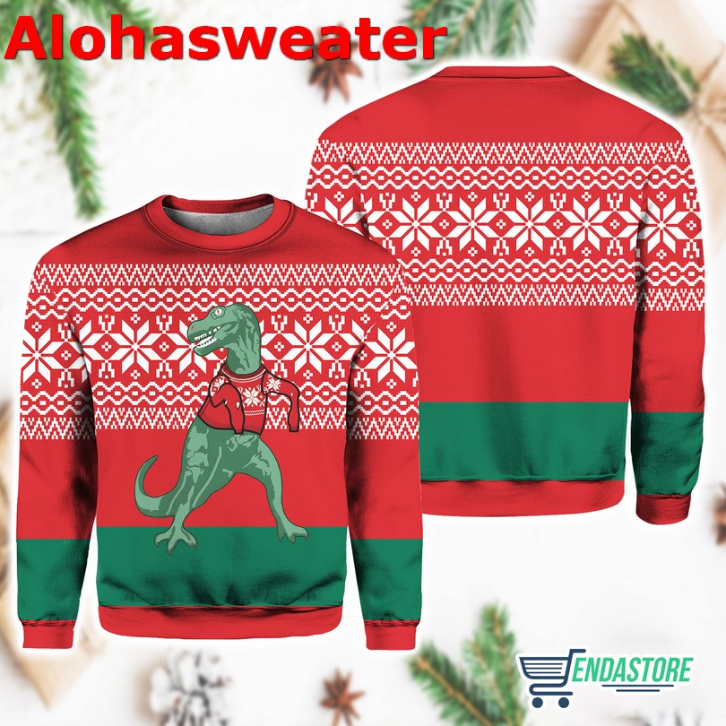 Dinosaur have a dino mite Christmas Sweater - Holiday Gift product image 2