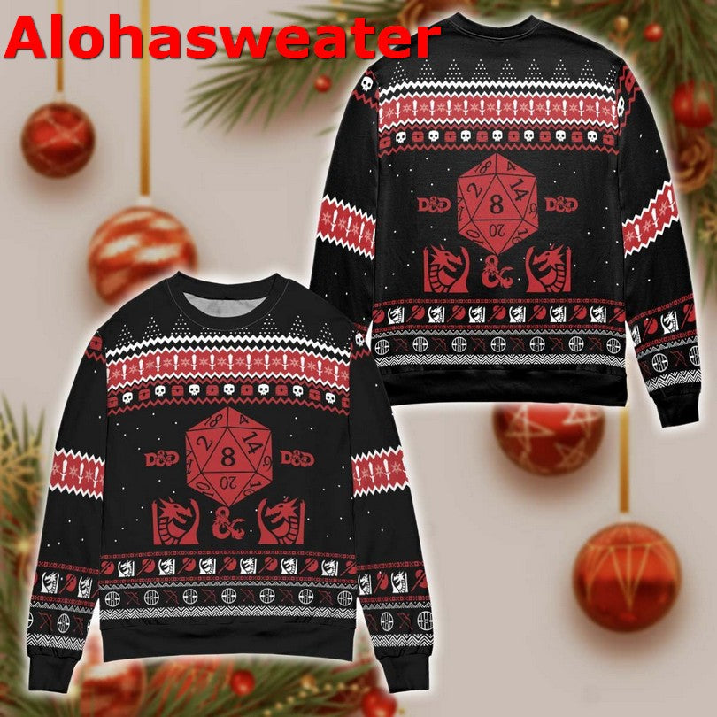 DnD sungeons and dragons Christmas Sweater - Holiday Gift product image