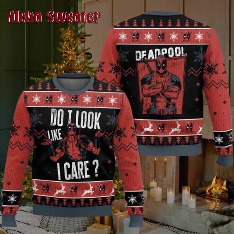 Do I Look Like I Care Deadpool Ugly Christmas Sweater - Holiday Gift product image
