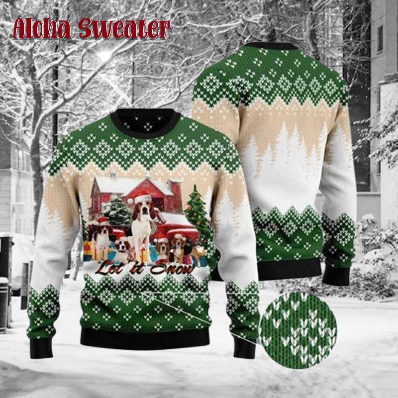 Dog Lover Let It Snow Ugly Christmas Sweater - Holiday Gift product image