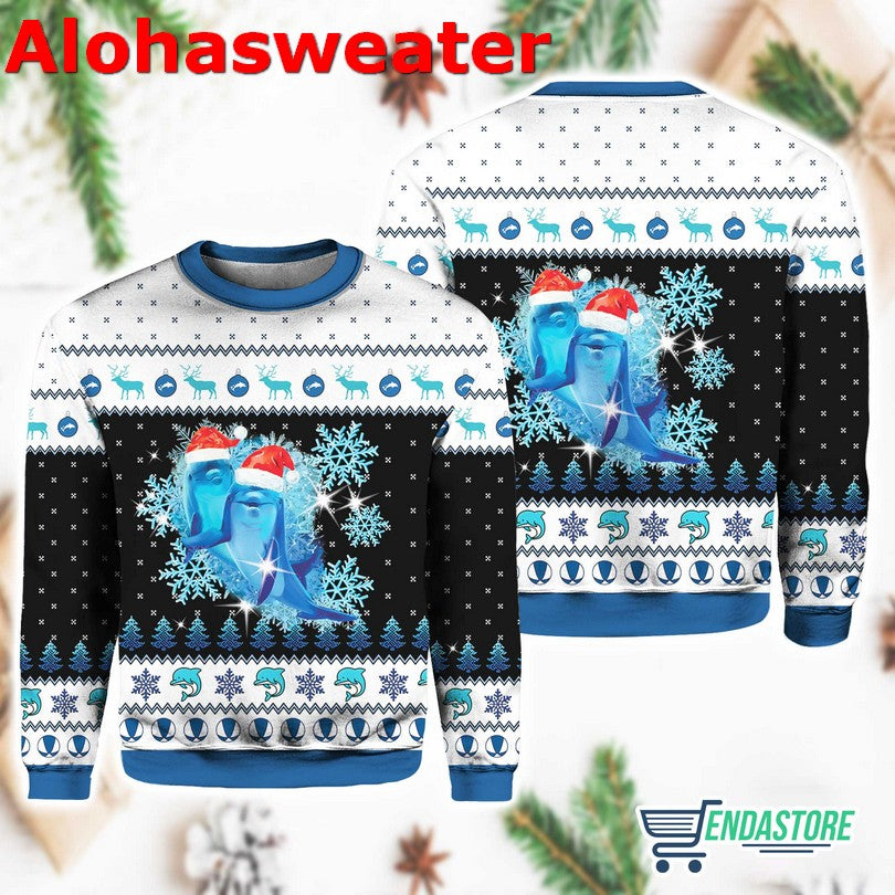 Dolphin With Snowflakes Christmas Sweater - Holiday Gift product image 2