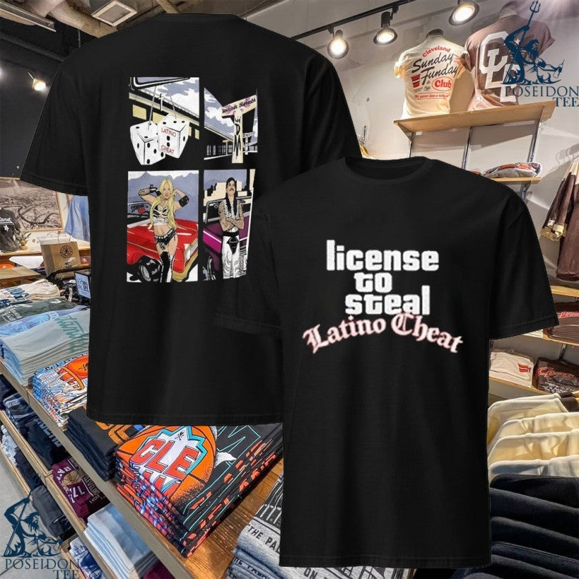 Dominik Mysterio And Liv Morgan License To Steal - Adult & Kids T-Shirts, Sweatshirts & Hoodies apparel design preview 1