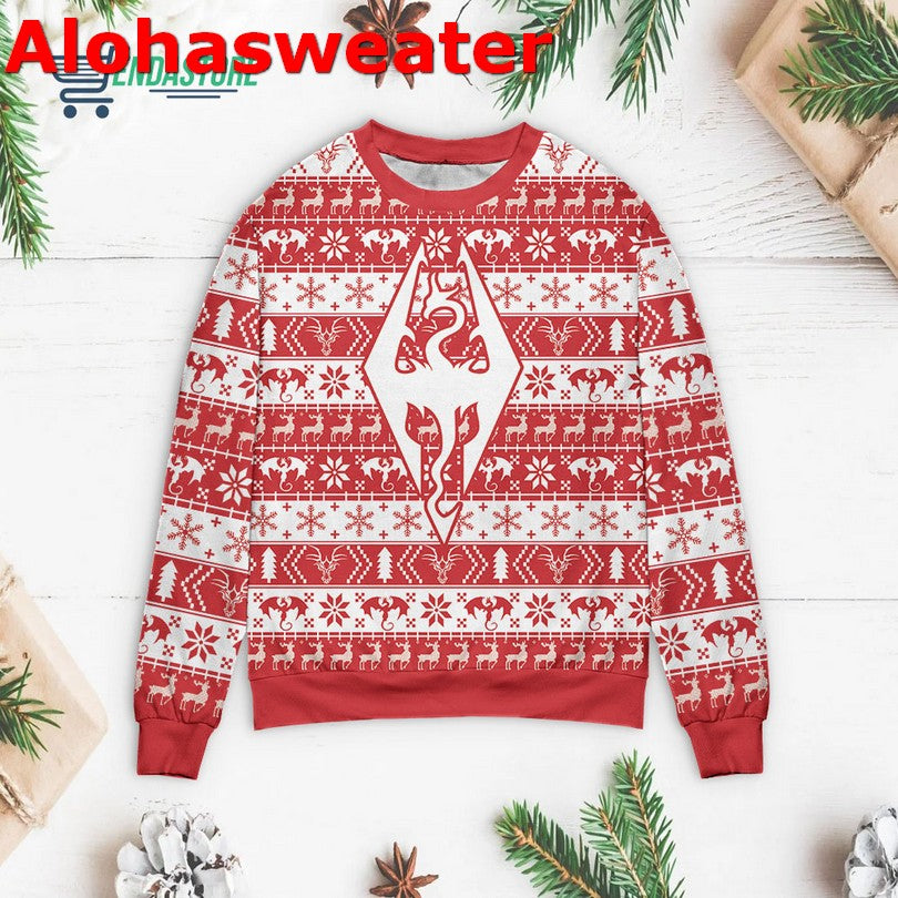 Dragon Skyrim Christmas Sweater - Holiday Gift product image