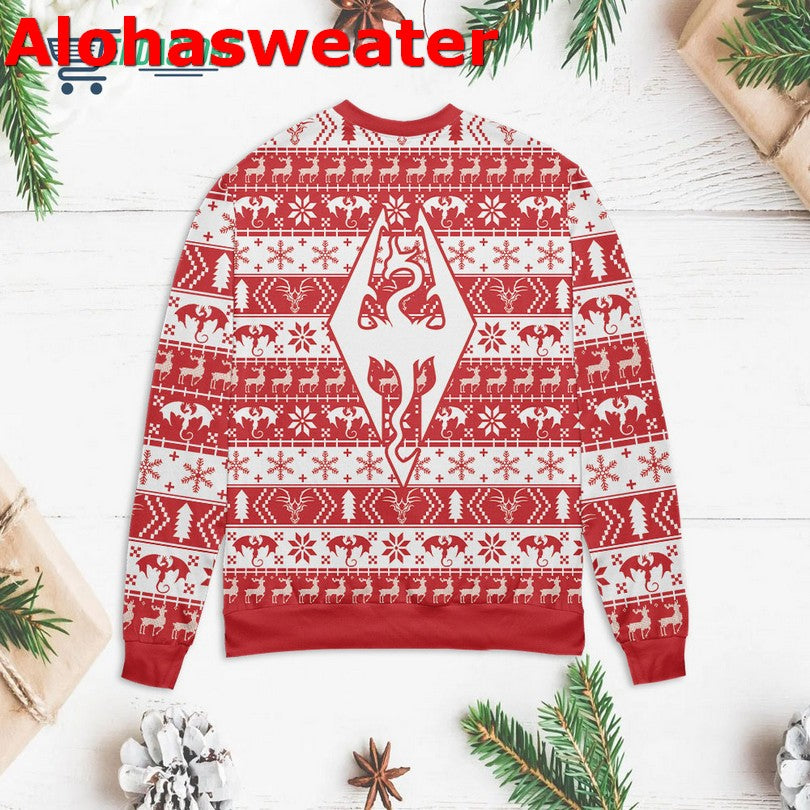 Dragon Skyrim Christmas Sweater - Holiday Gift product image 2