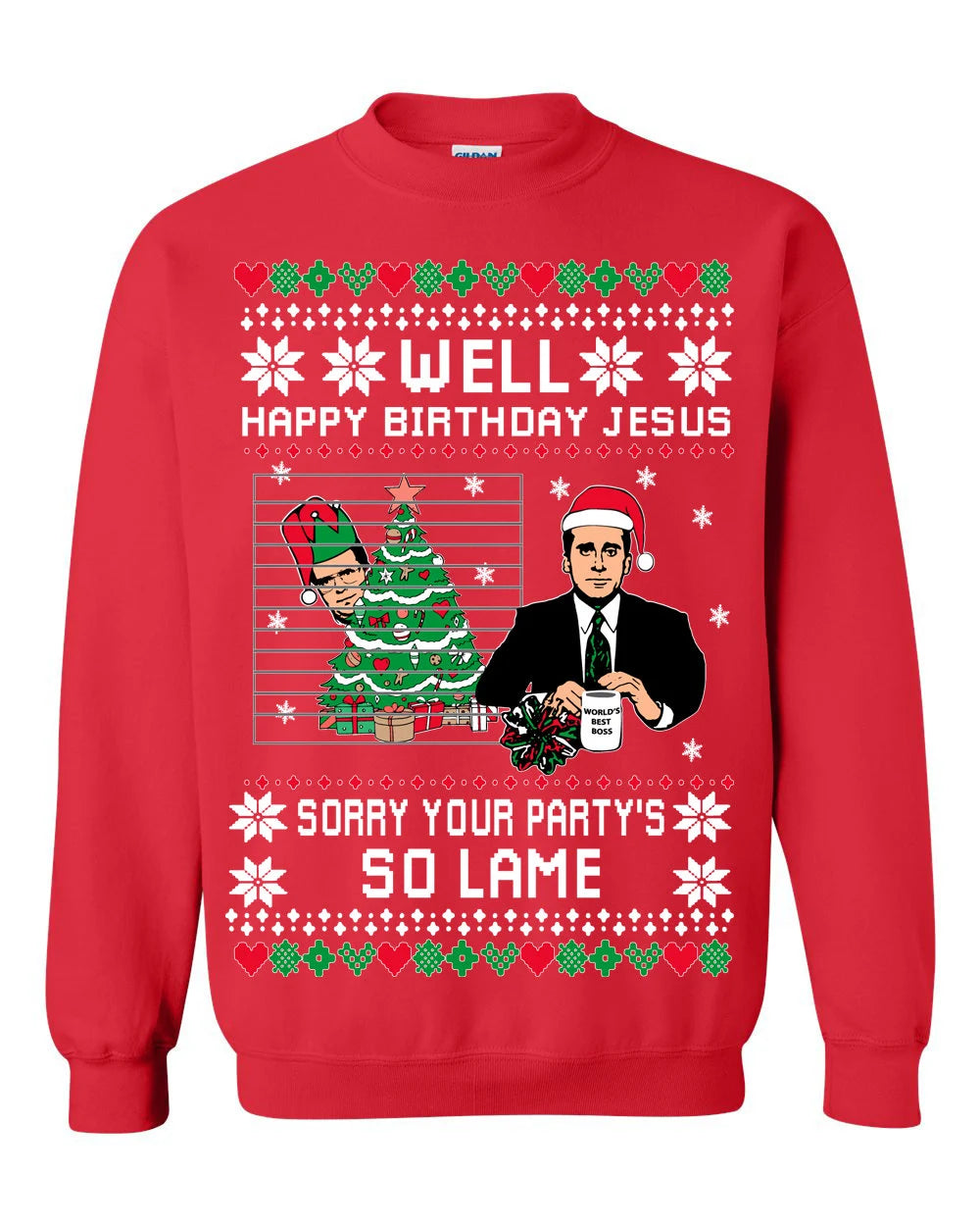 Michael Scott well happy birthday jesus Christmas Sweater - Holiday Gift product image 2