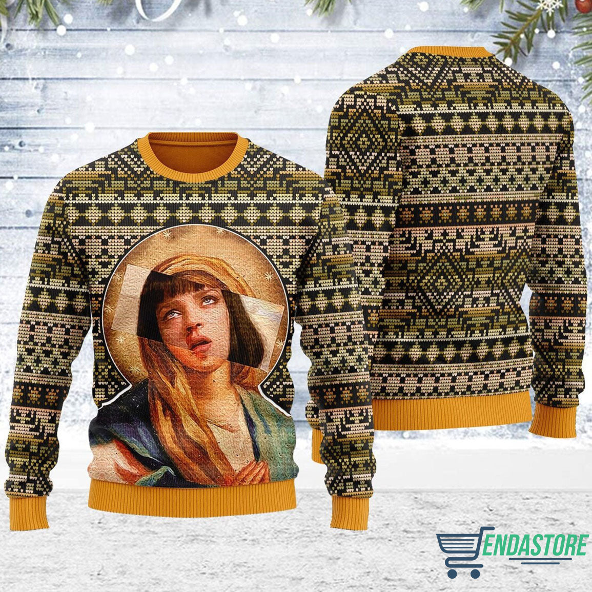 Turtle through the snow 3D Christmas Sweater - Holiday Gift product image 5