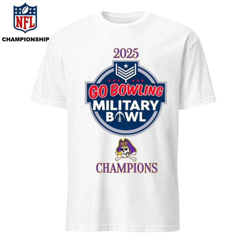 East Carolina Pirates 2025 Go Bowling Military Bowl - Adult & Kids T-Shirts, Sweatshirts & Hoodies apparel design preview 1