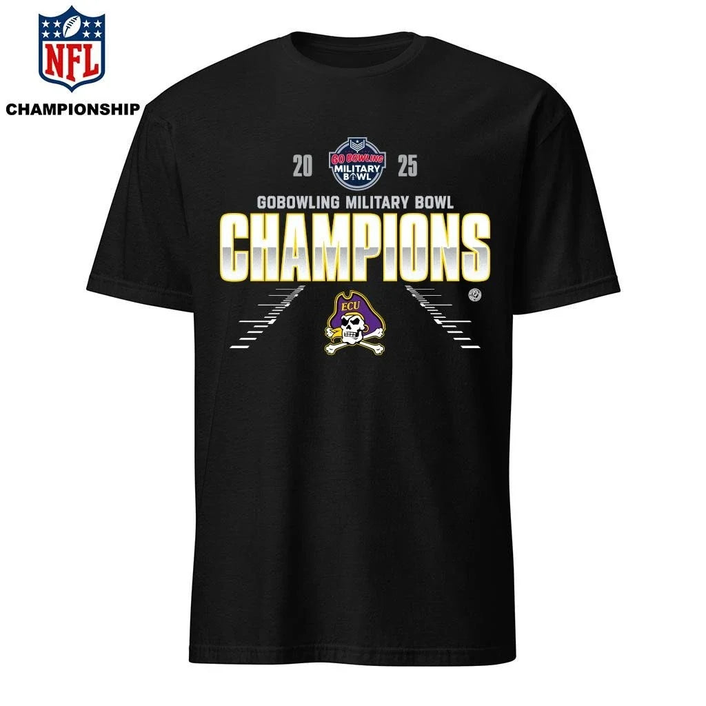 East Carolina Pirates 2025 Military Bowl Champions - Adult & Kids T-Shirts, Sweatshirts & Hoodies apparel design preview 1