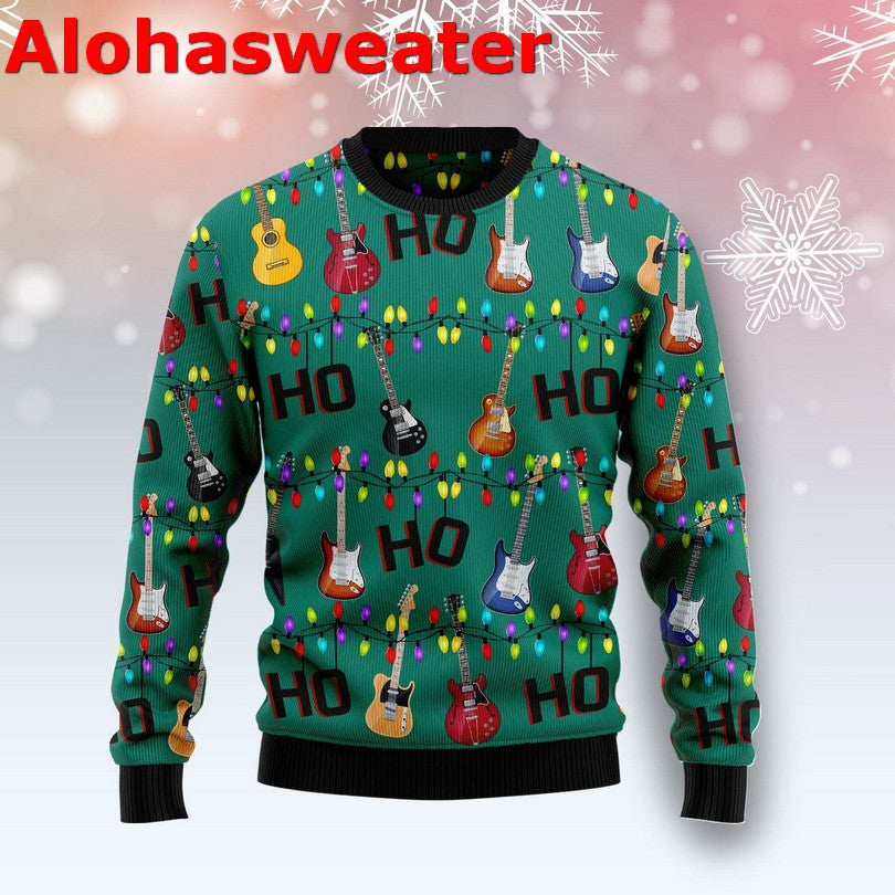 Electric guitar Hohoho Christmas Sweater - Holiday Gift product image