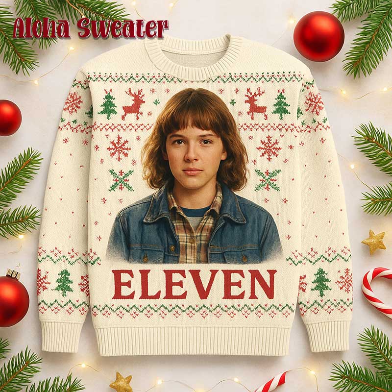 Eleven Days Of Christmas Stranger Things Ugly Christmas Sweater - Holiday Gift product image 2