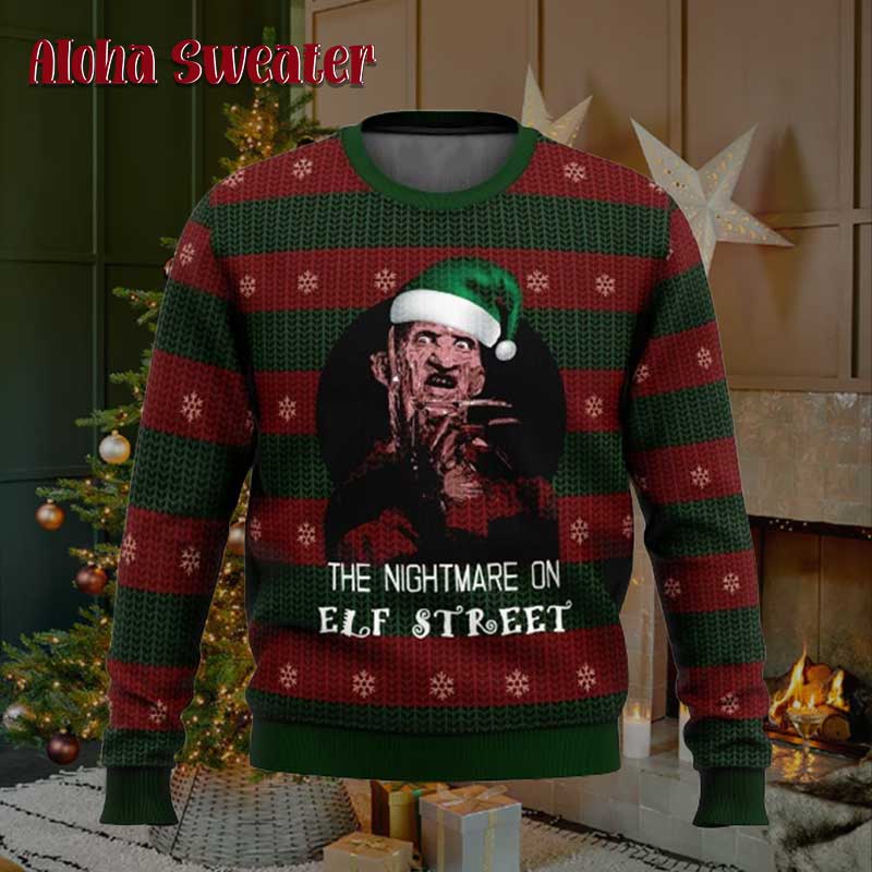 Elm Street Freddy Krueger Friend Ugly Christmas Sweater - Holiday Gift product image 3