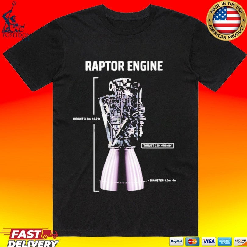 Elon Musk Raptor Engine - Adult & Kids T-Shirts, Sweatshirts & Hoodies apparel design preview 1