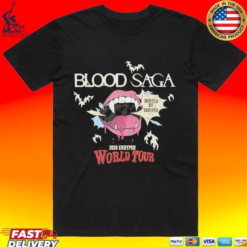 Enhypen Blood Saga World Tour - Adult & Kids T-Shirts, Sweatshirts & Hoodies apparel design preview 1