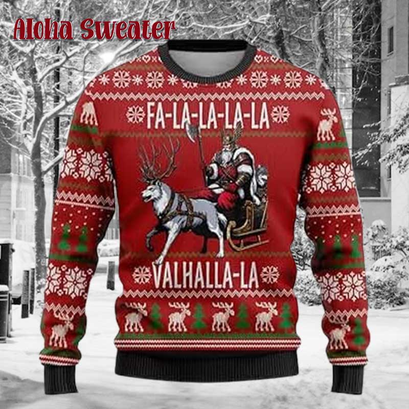 Viking Till Valhalla Never Kneel Ugly Christmas Sweater - Holiday Gift product image 5