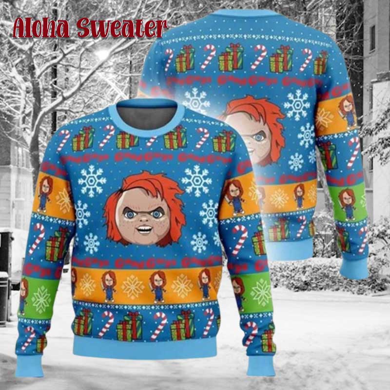 Fashion Chucky Graphic Ugly Christmas Sweater - Holiday Gift product image