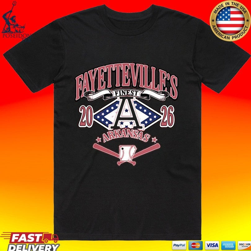 Fayetteville's Finest Baseball Arkansas 2026 - Adult & Kids T-Shirts, Sweatshirts & Hoodies apparel design preview 1