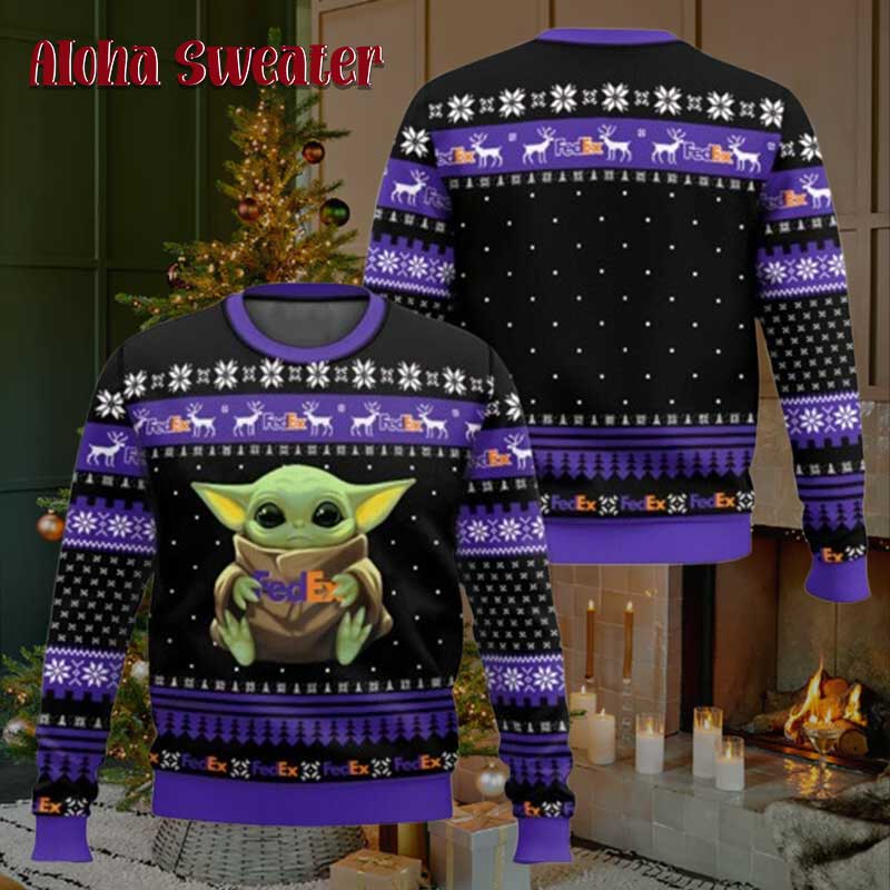 He Protects He Attacks Baby Yoda Ugly Christmas Sweater - Holiday Gift product image 3